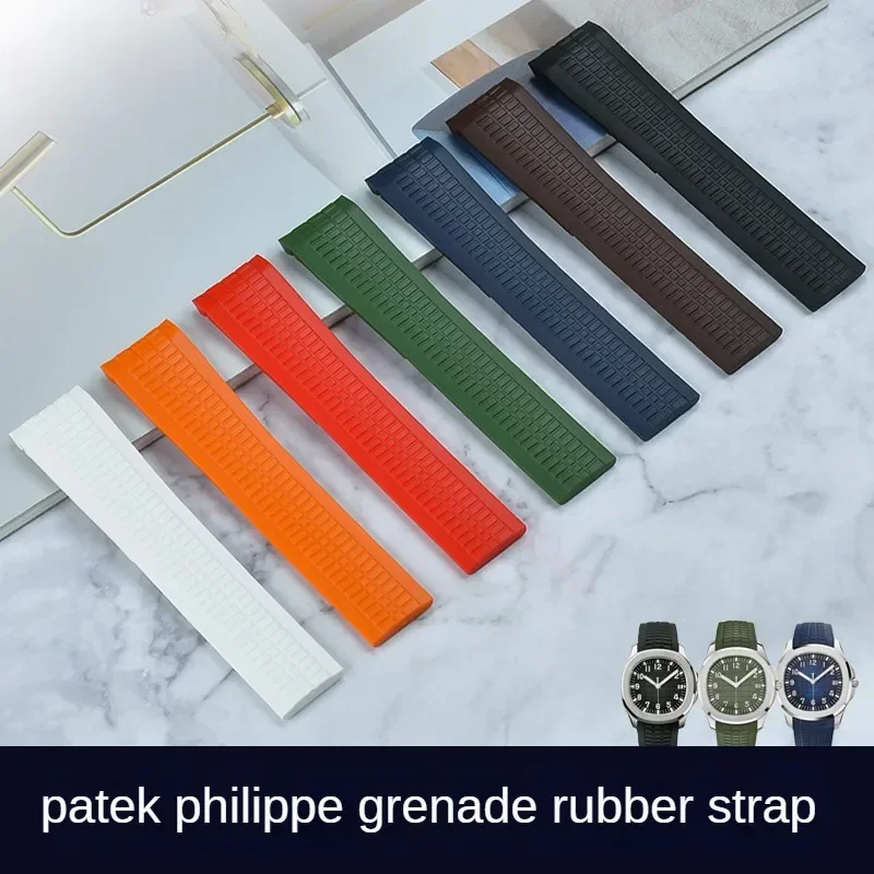 For Patek Philippe Grenade 21mm Rubber Watchbands Replace Original Aquanaut 5167/5164 Pp Folding Buckle Silicone Watch Strap