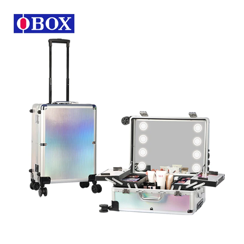OBOX Factory 3-Tier Rolling Vintage Eco-Friendly Waterproof Holographic Large Capacity Foldable Multi-Function LED Portable