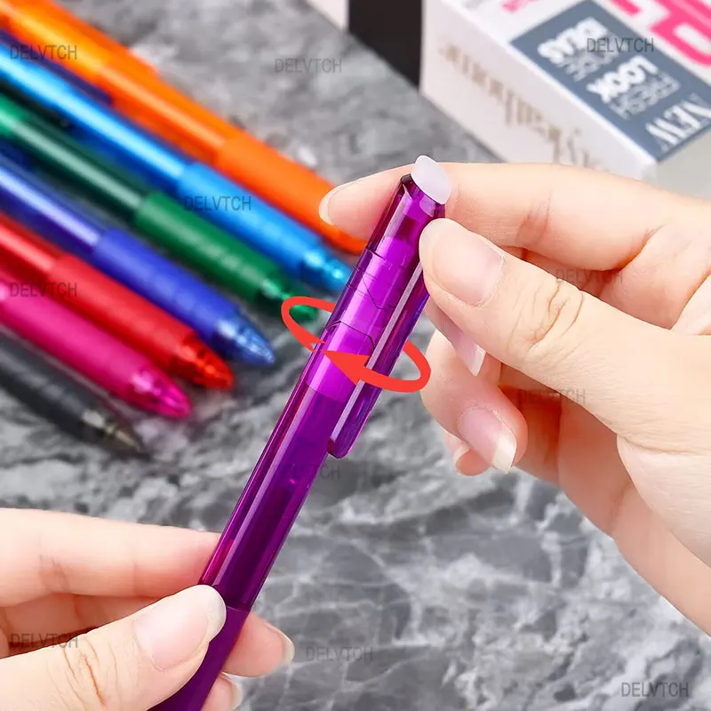 6+2Pcs/Set 0.7MM Erasable Gel Pen Refill School Office Accessories Blue Black Red Color Ink Writing Stationery Washable Handle