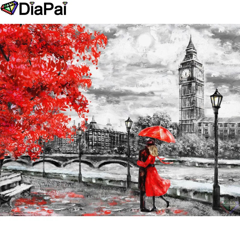 

DIAPAI 5D DIY Diamond Painting 100% Full Square/Round Drill "Couple scenery" Diamond Embroidery Cross Stitch 3D Decor A21711