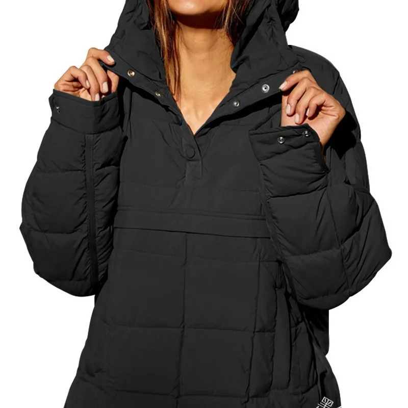 

2025 New Casual Fashion Solid Color Cotton Long Sleeve Pullover Hoodie Round Hem Top W292