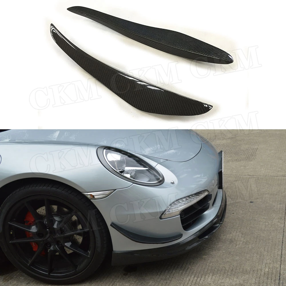 

2PCS/Set Carbon Fiber Front Bumper Trims Spoiler Fins Canards Winglet fit for Porsche 911 991 GT3 2012 - 2015