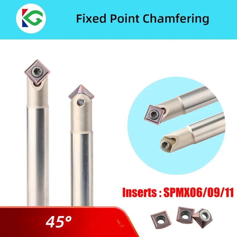 Suporte para Máquina-ferramenta Chanfro Ponto Fixo de 45 Graus Usinagem e Chanfro Cortador de Torno Cnc Ferramenta de Torneamento Spmx