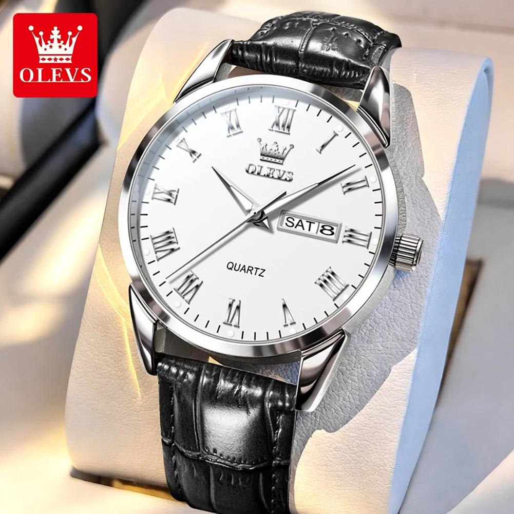 OLEVS 5892 Watch Men's Watches Simple Quartz Week Date Watches For Men Waterproof Luminous Business Classics Male Clock