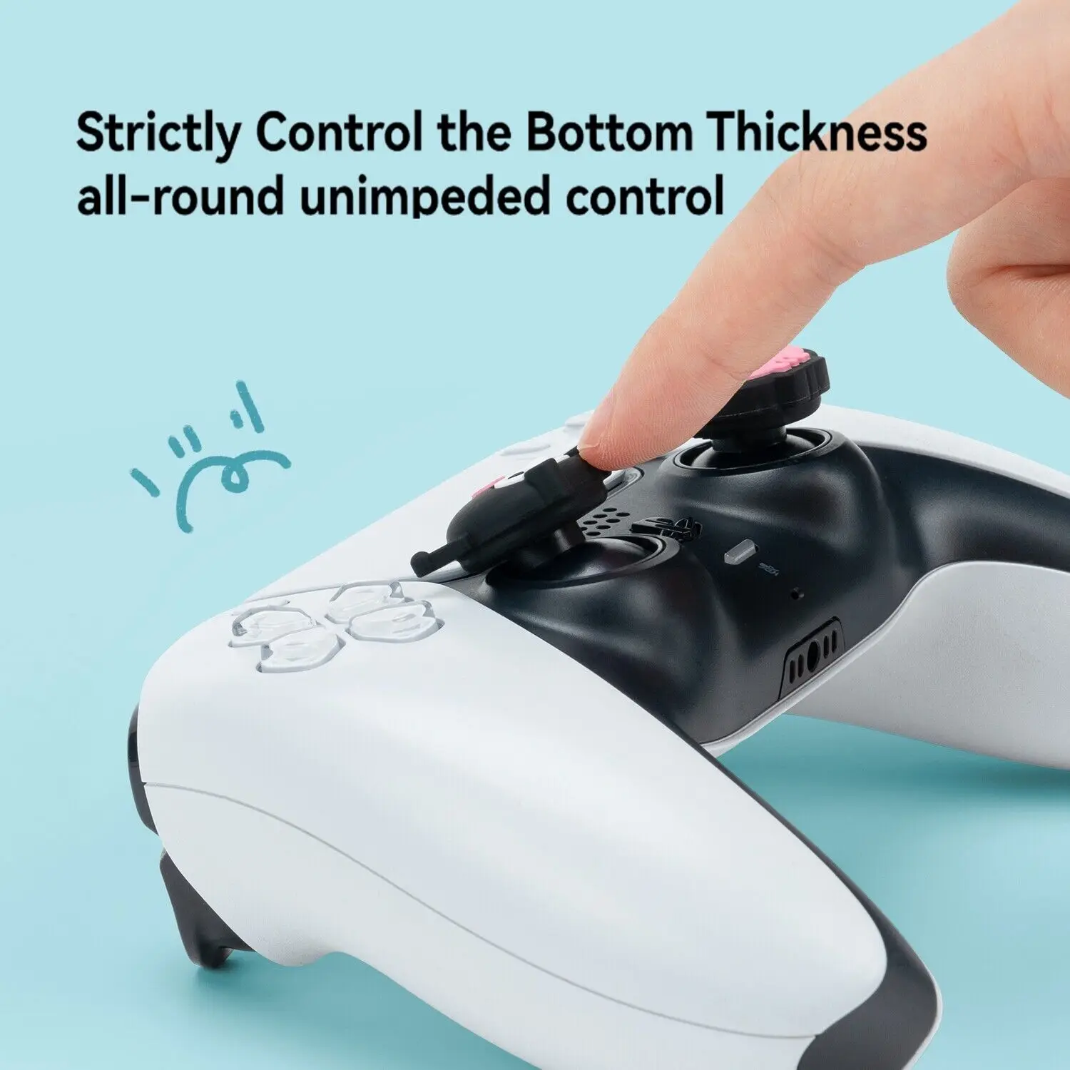 4PCS Cute Thumb Grip Caps Compatible with PS5 PS4 Switch PRO Controller