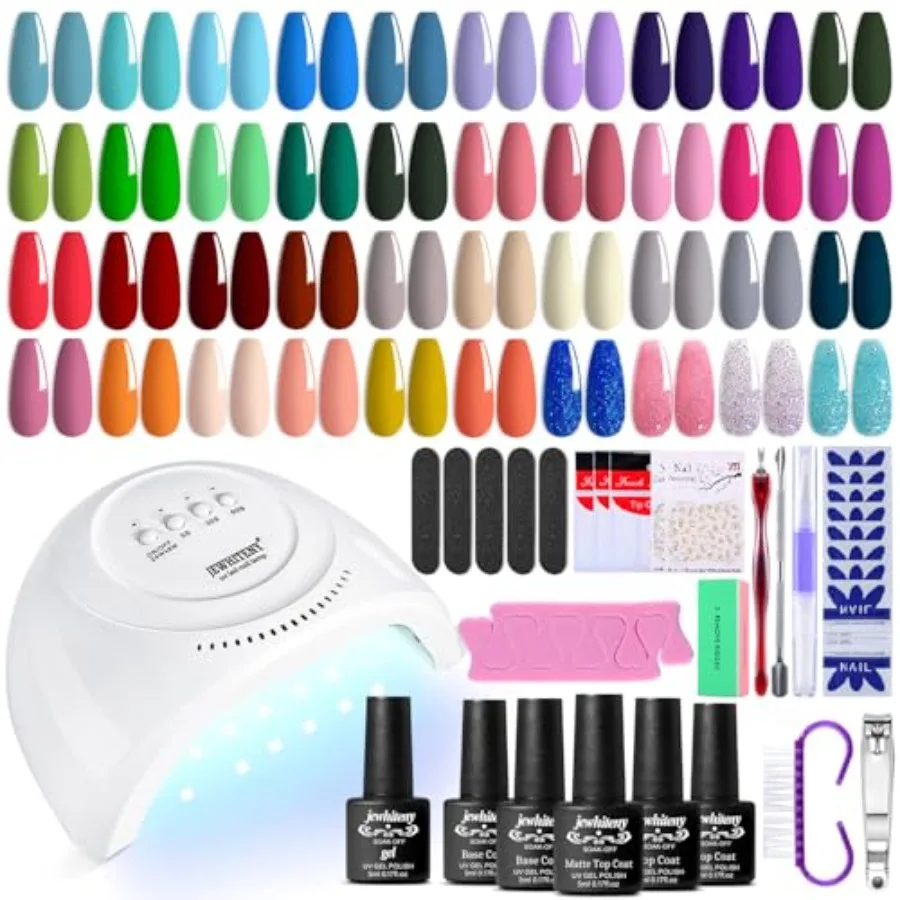 

45PCS Gel Nail Polish Kit with U V Light LED Nail Lamp 40 Colors Set Manicure Nail Gel Kit