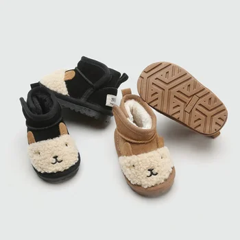 أحذية ثلج قطيفة قصيرة للفتيات الصغيرات ، أحذية شتوية دافئة ، حذاء قطني سميك ، تاسمان