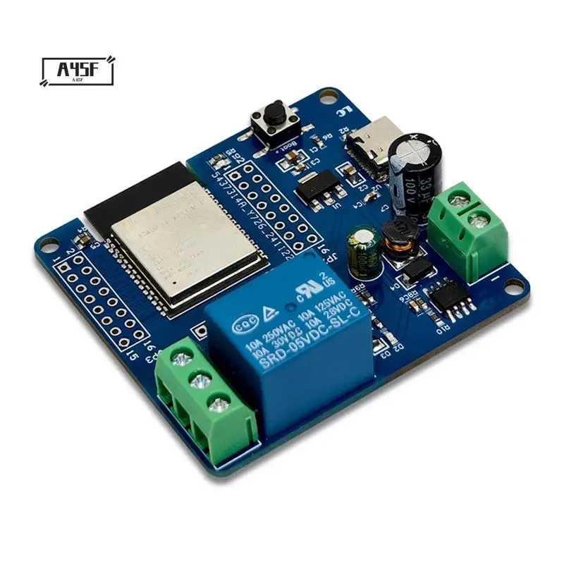 

A45F-ESP32-C6 Одиночный релейный модуль DC5-60V Поддержка материала Wi-Fi6 Bluetooth 5.3 Zigbee3.0 Thread1.3 для устройств умного дома