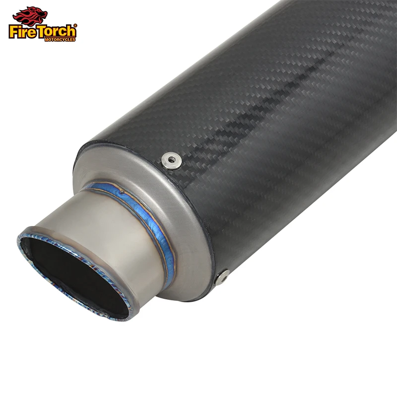 Lega di titanio fibra di carbonio 60mm sistema di scarico Moto tubo universale Moto silenziatori fuga Moto silenziatore accessori