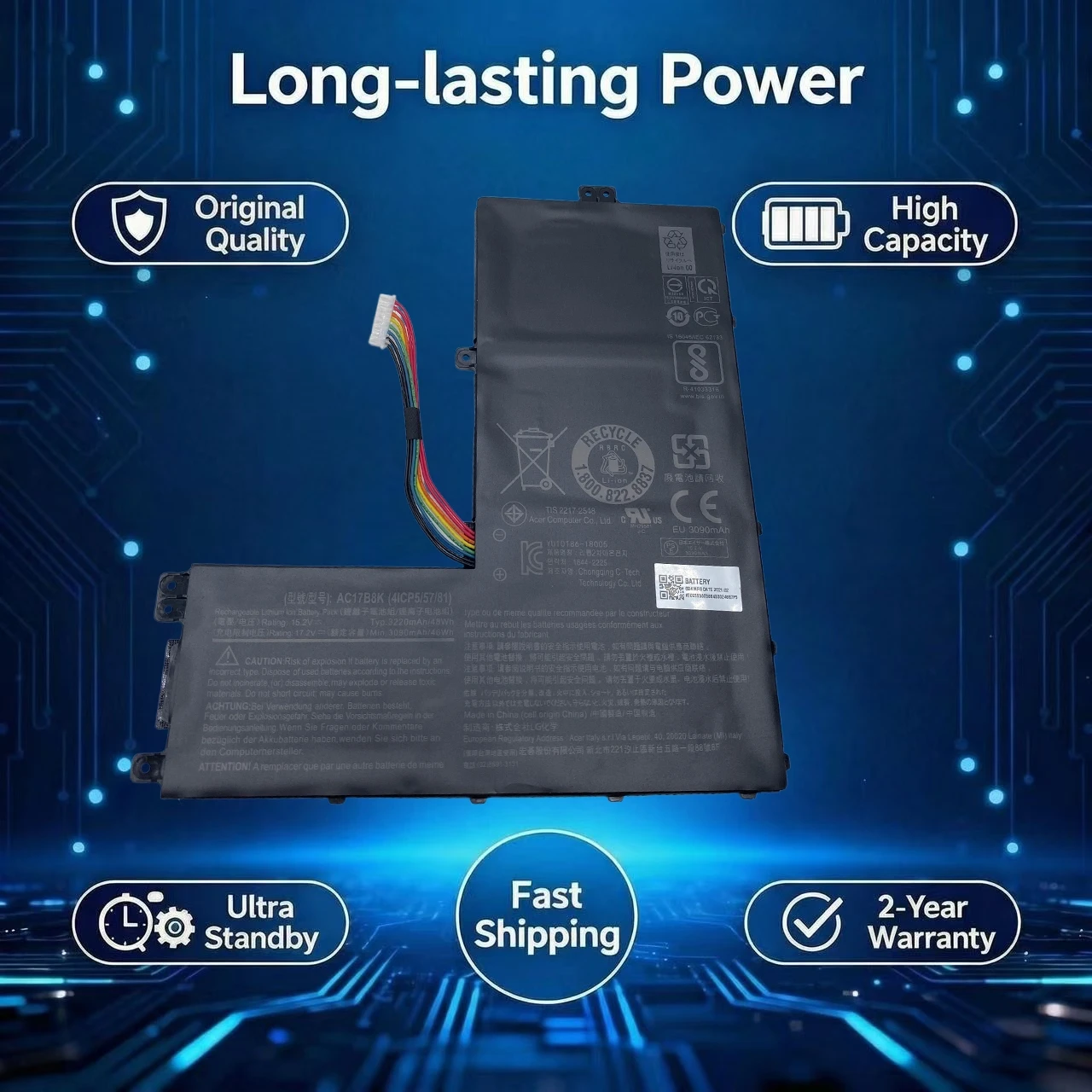 New Original AC17B8K Laptop Battery For Acer SWIFT 3 SF315-52-33KX F315-52-317K SF315-52G SF315-52G-51HV 52G-55UW KT.0040G.012