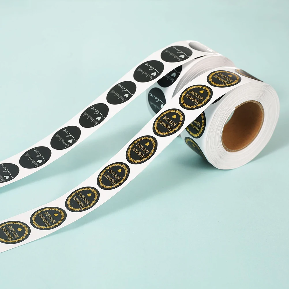 

500 Pcs Seal Sticker Roll Thanks Adhesive Per Name Circle Stickers Letter Sealing for Packing Bag Label Round