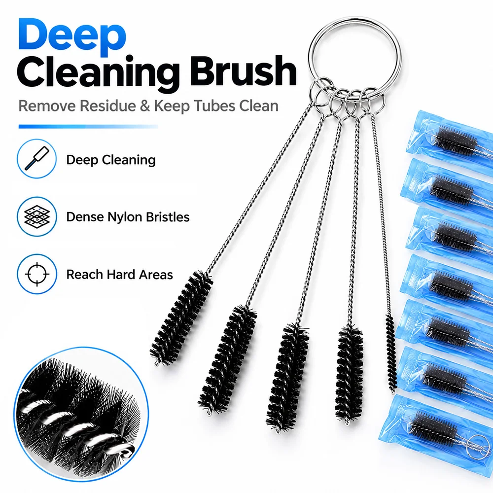 40/20/10/5 Sets Cleaning Brush Set Nylon Long Handle Pipe Tube Tip Cleaner Multi-use Tattoo Tip Equipment Household Cup Cleaner