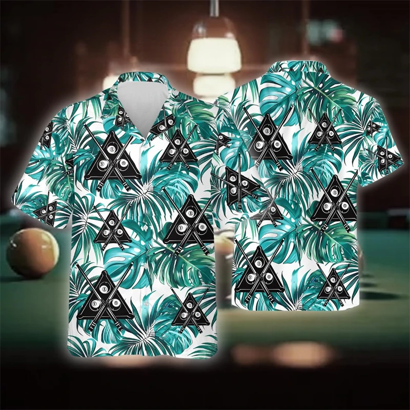 Camisas de clube de bilhar para homens roupas casuais snooker concurso equipe blusas 9 bola manga curta bilhar preto 8 lapela blusa topos