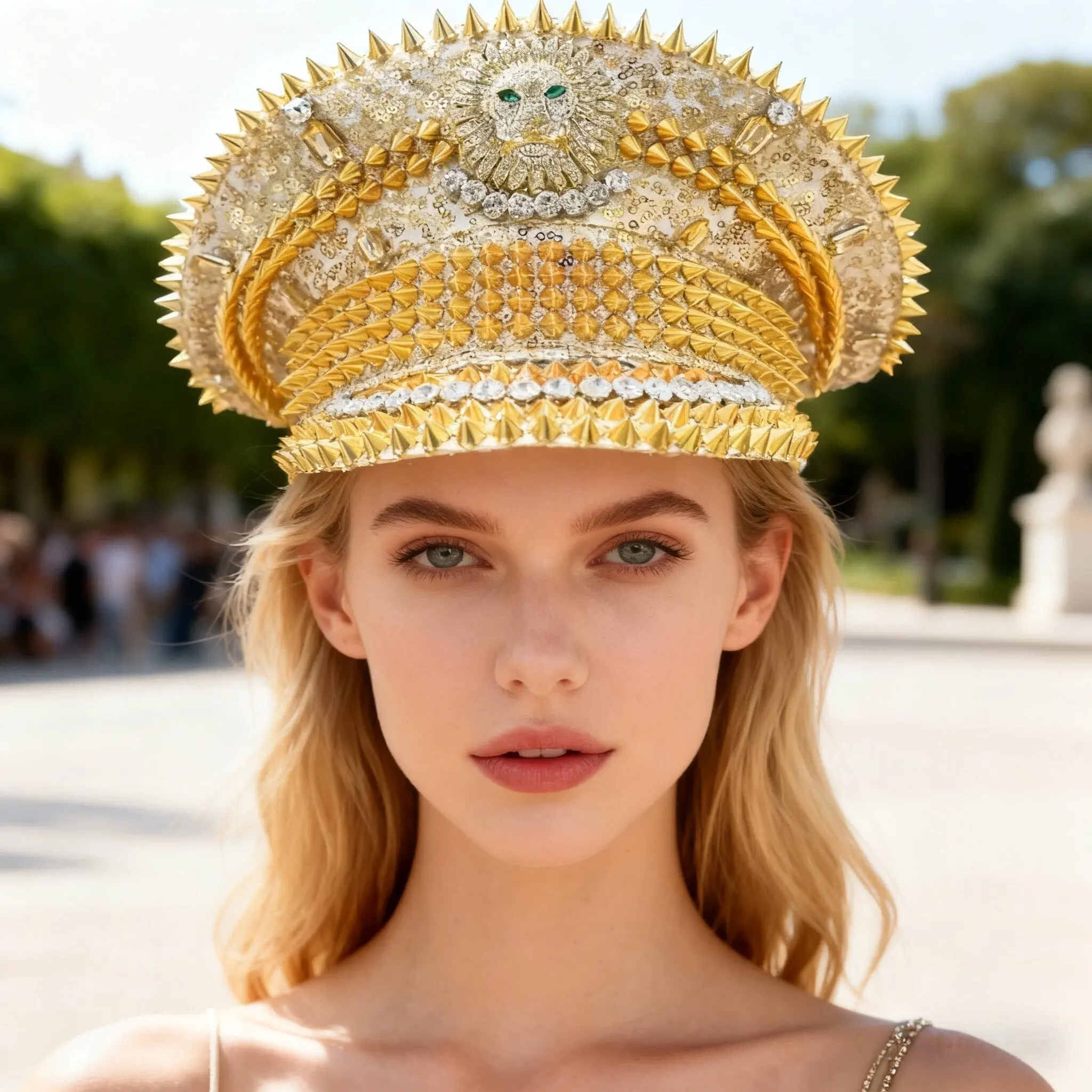 

Carnival Costume Hat Adult, Captain Hats Rhinestone for Burning Man Festival Woman, Cosplay Female Accessories