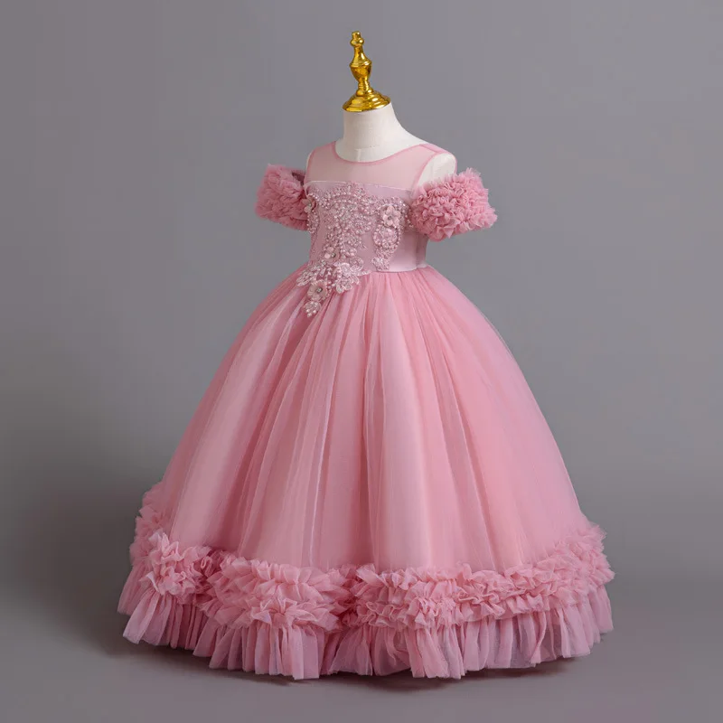 Gown Evening Dresses Girl Wedding Dress for Elegant Party Girls Children Clothes for Performance 4 to 12 Years