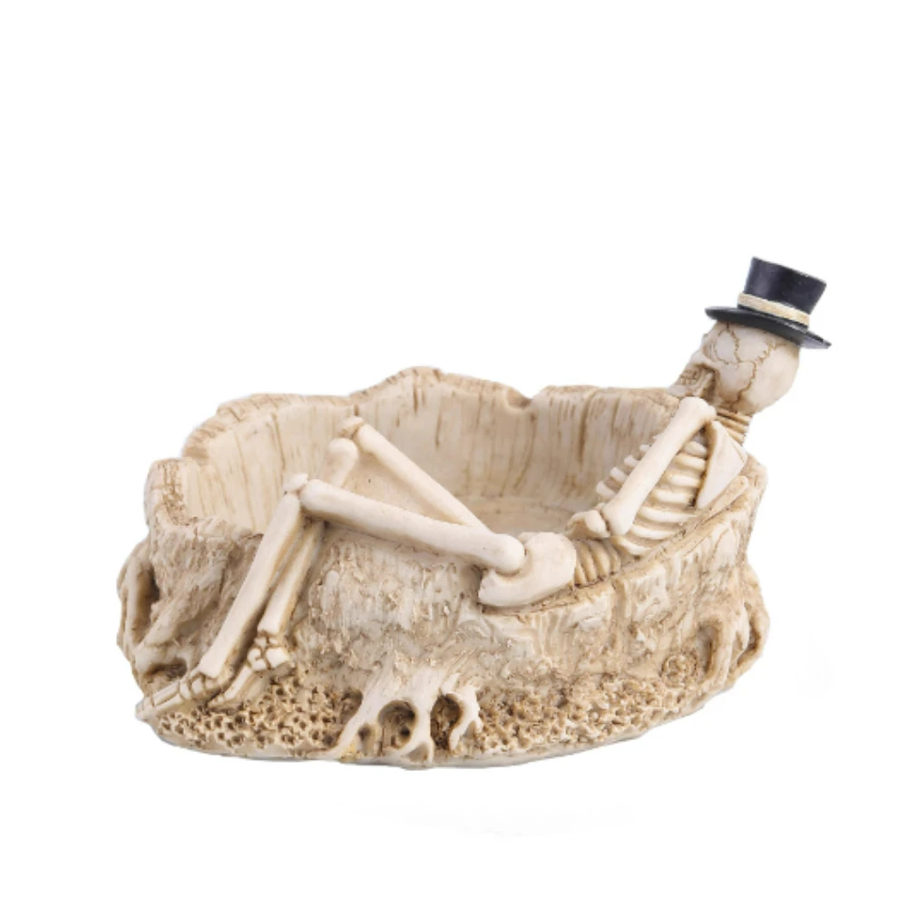 Creative And Fashionable New Sleeping Posture Skull Ashtray Bar Ktv Personalized Home Jazz Ornaments Halloween