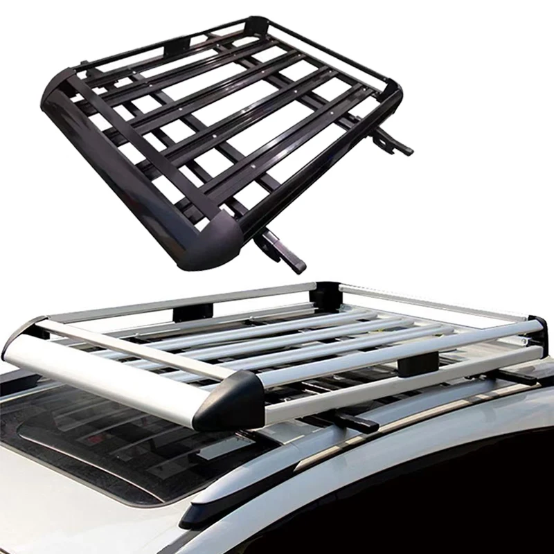 

STLF Dual-Layer 140*100cm Aluminum Alloy Roof Rack for SUV/Truck Durable Double-Layer Hanging Basket Roof Rail Luggage Rack