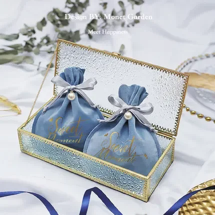 10pcs/lot Ins Style Velvet Wedding Candy Bag Candy Packaging Premium European Gift Box Wedding Favors Party Decoration Supplies