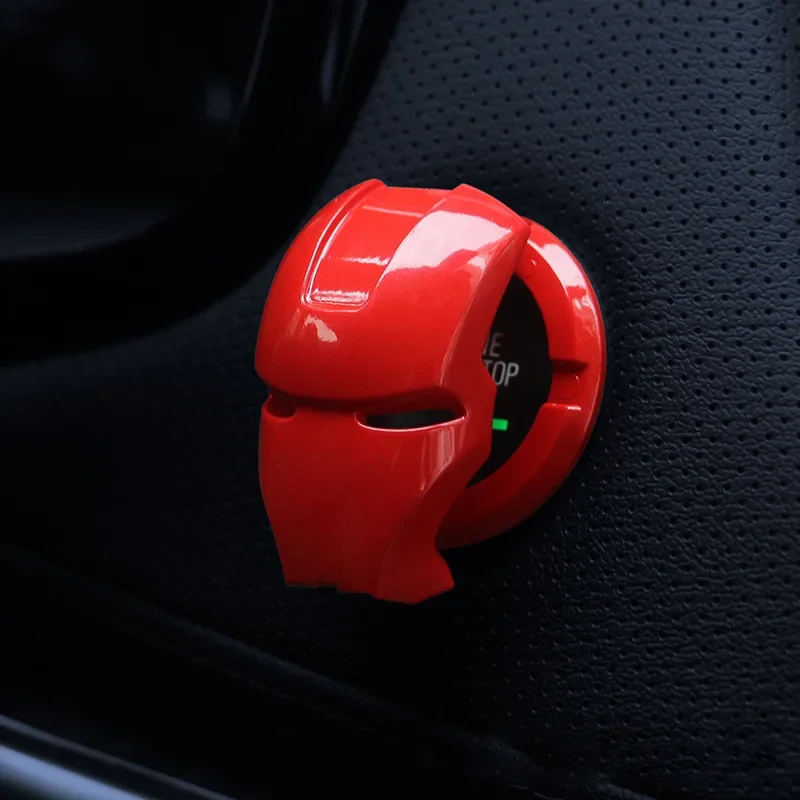 Marvel America Captain Iron Man Car Engine Ignition Start Button Sticker Protective Cover Avengers Car Decoration