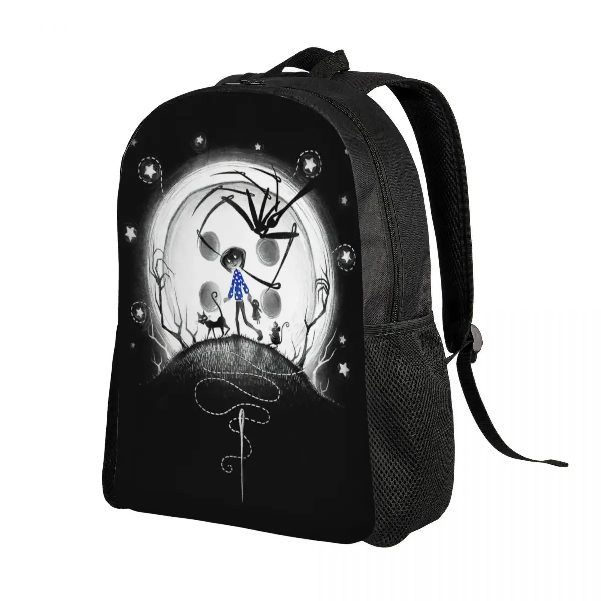 Coraline Laptop Backpack Men Women Casual Bookbag for College School Student Halloween Horror Movie Bags