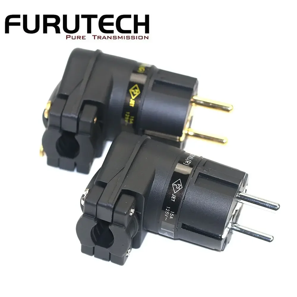 

Hi-fi Furutech FI-E12L (R) FI-12ML (G) Gold Plated EU Power cable plug IEC90° Right Angle L-type HiFi power plug