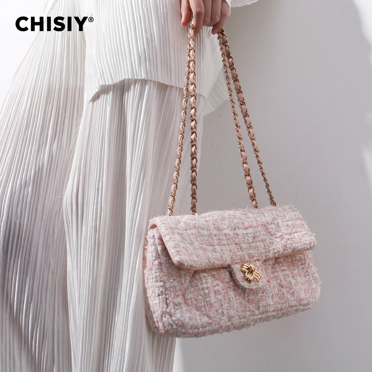 CHISIY original handmade small fragrance, European and American chain, fashionable commuting shoulder bag, handbag