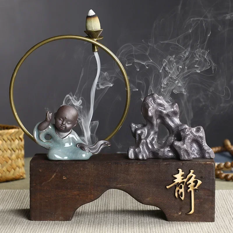 Ceramic Crafts Home Decoration Decoration Creative Rockery Back Incense Burner Chinese Ceramics New