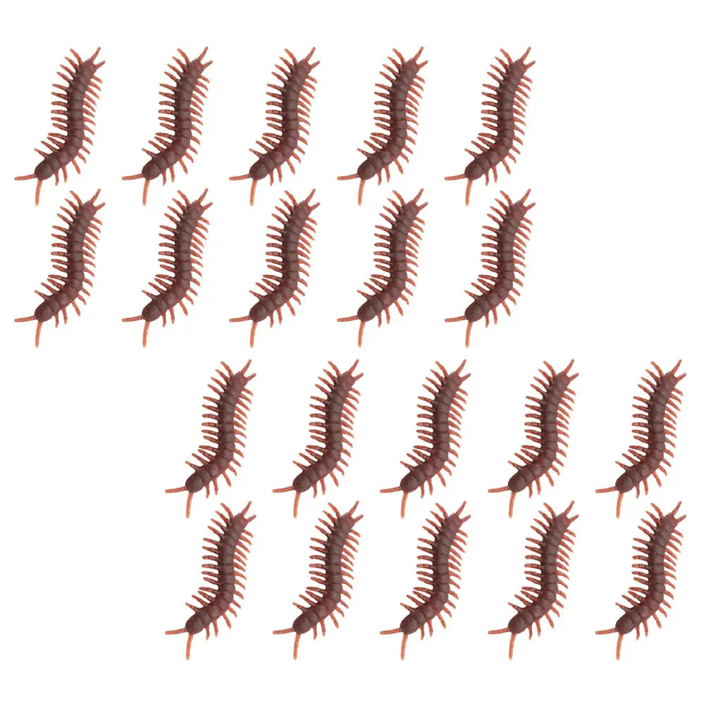 60Pcs Simulated Lifelike Centipede Plastic Scary Prank Props Halloween Party Trick Playthings Centipede Toys Party Prank Toys
