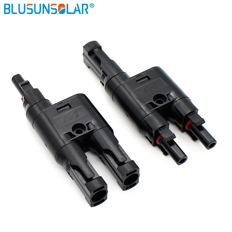 TUV Approved 2 IN1 Solar Connector T Type Connector Male To Female Solar Parallel Connector DIY Solar Kits System