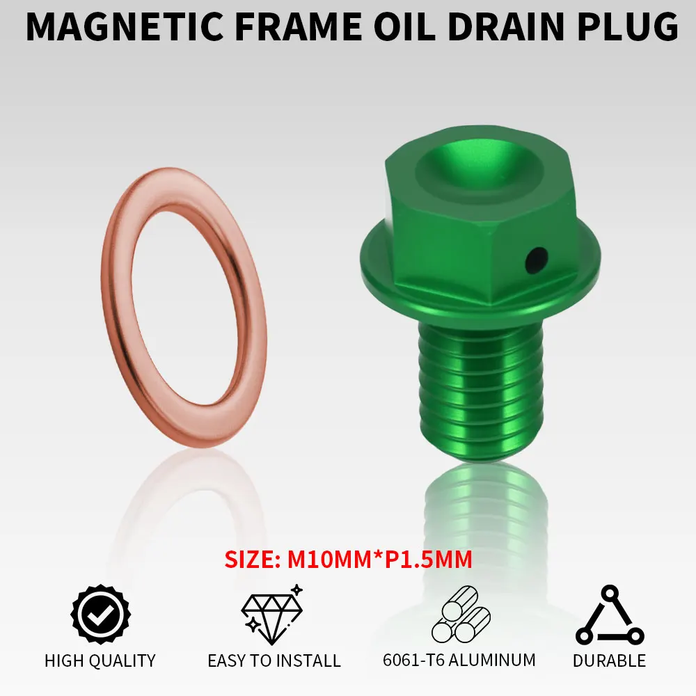 

M10*1.5 Magnetic Frame Oil Drain Plug Bolt Screw For KAWASAKI KX65 KX85 KX100 KX250 KX250F KX450F KLX250 D Tracker KLX230 300R