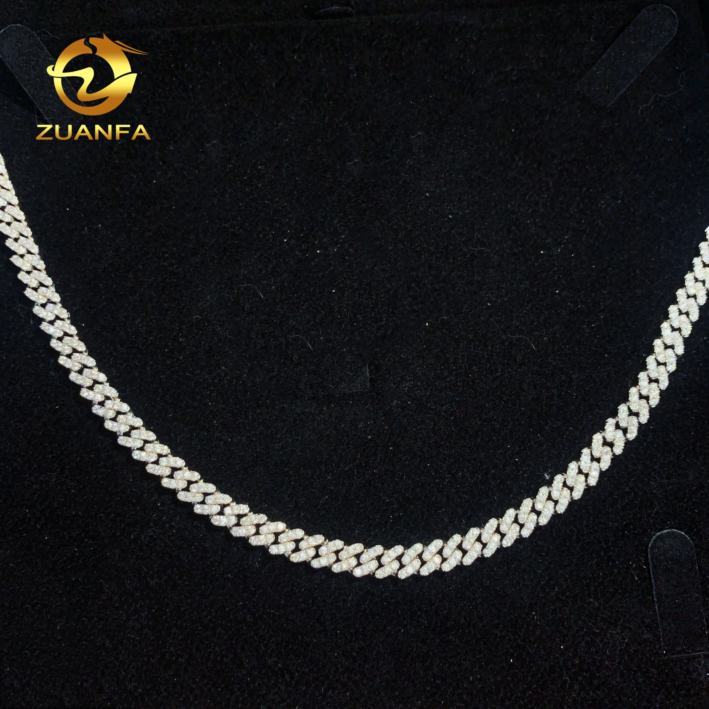 Extra Long One Row 6mm Small Moissanite Chain Cuban Links Pass Diamond Tester 925 Silver Cuban Link Chain Necklace，