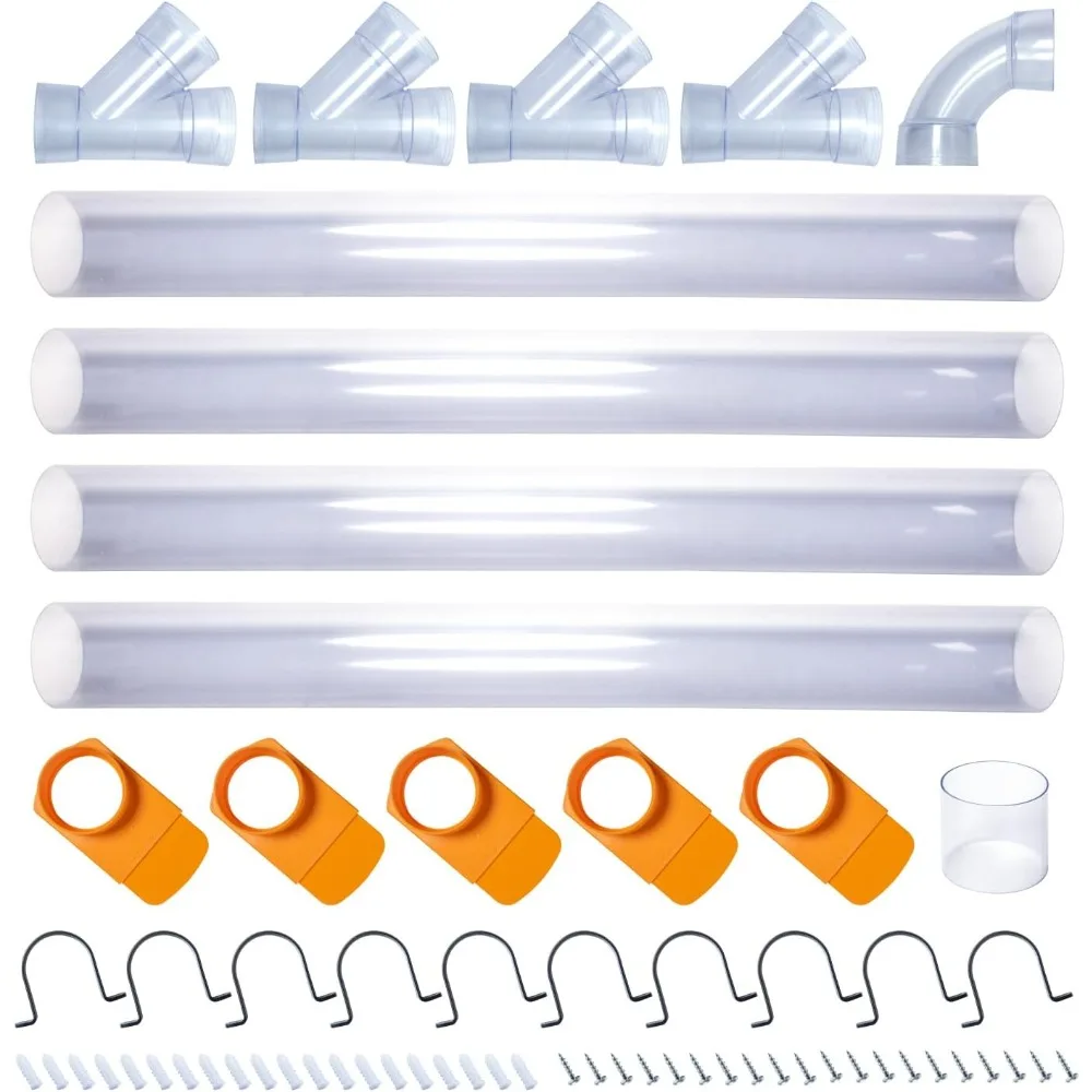 70306 4 Inch Dust Collection Fittings Network with Dust Hose Splice, Blast Gates, Pipes, 90-Degree Elbow Connector, Y-fittings