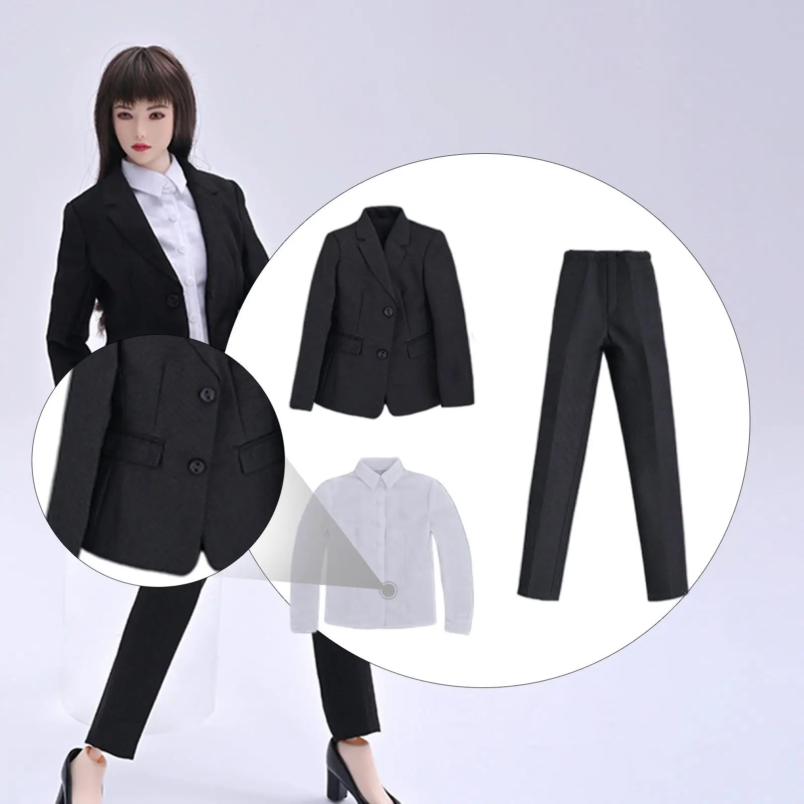 Abito completo per bambole con corpo per vestiti femminili in scala 1/6 per action figure da 12 pollici