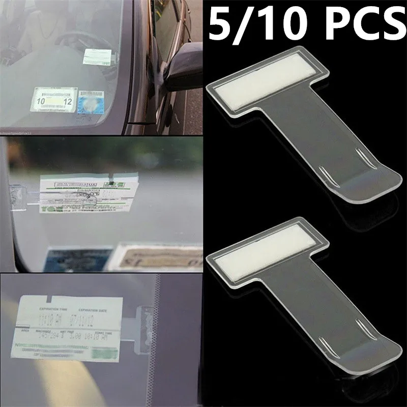 5/10pcs Car Parking Ticket Clip Auto Windshield Mounted Parking Card Holder Transparent Clip for Change Tickets Cards