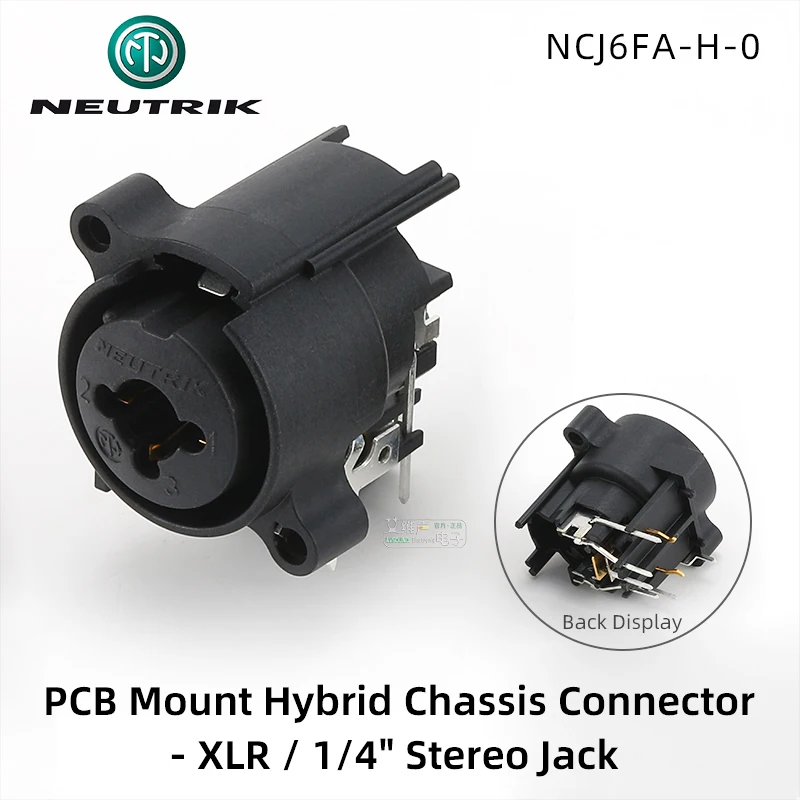 Neutrik XLR 3極 6.35mm ステレオジャック コンボメス マイクコネクタ