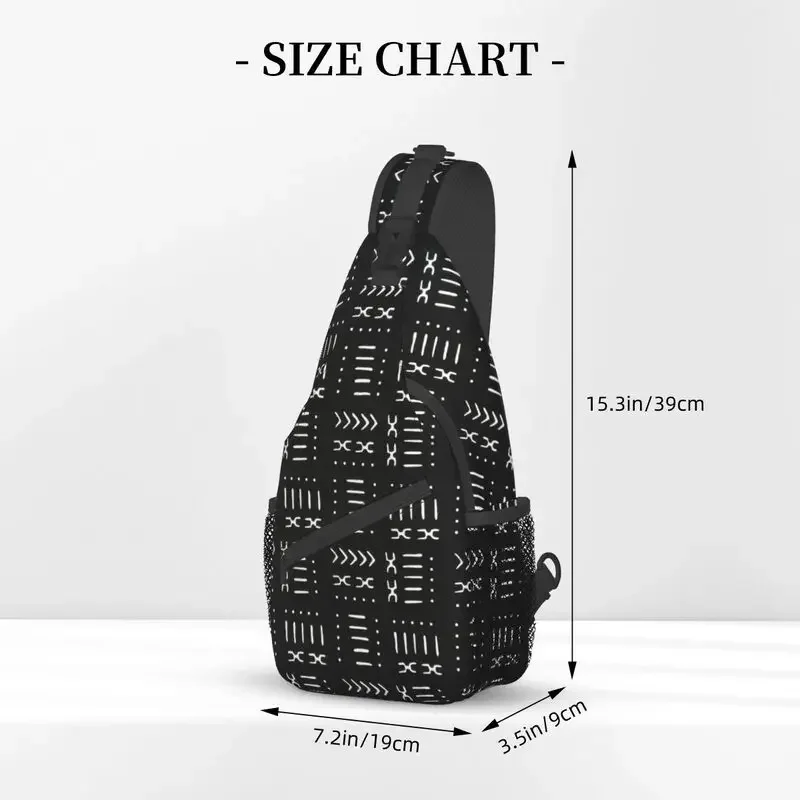 African Bogolan etnico Triba Art Sling Crossbody zaino uomo borsa a tracolla personalizzata per ciclismo campeggio Daypack