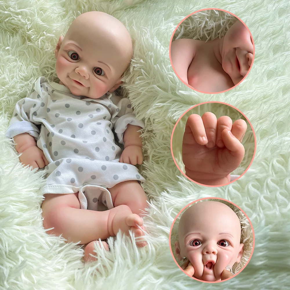 Soft 18 Inch Reborn doll Full Body Platinum silicone soft Girl Handmade Baby Real Lifelike doll for christmas gift birthday toy