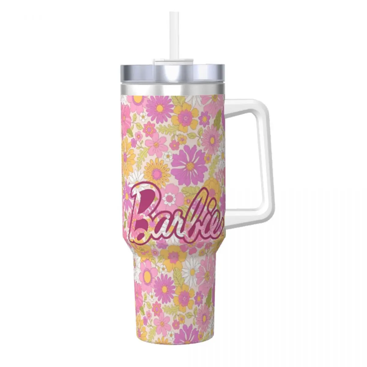 Stainless Steel Tumbler Barbie Miniso Large Capacity Coffee Mug Portable Cold Drink Mugs Cup Travel Graphic Water Bottle