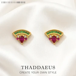 Watermelon Gold Stud Earrings,Europe Bohemia Glam Fine Jewerly For Women Sweet And Stylish Gift In 925 Sterling Silver