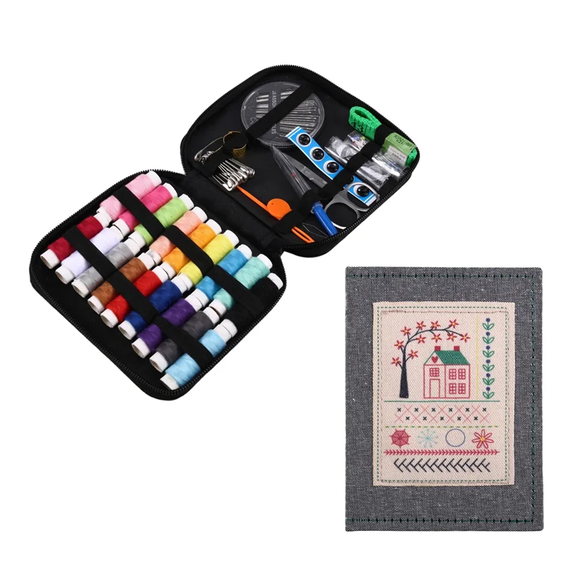 ABKS-DIY Stitch Book With Tool Set,Embroidery Felt Book With Needle And Thread Sewing Patterns For Beginners,Embroidery Gift
