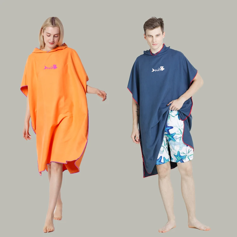 

Microfiber Changing Bathrobes, Absorbent Quick-Drying Beach Travel Capes, Men And Women With Caps, Wwimming, Diving Ponchos