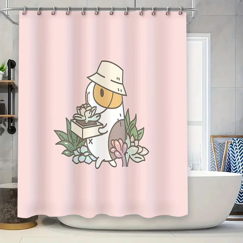 

Ботаническая занавеска для душа с природным цветочным узором и растением, декор для ванной комнаты, водонепроницаемая ткань, винтажный домашний декор, художественная занавеска для душа