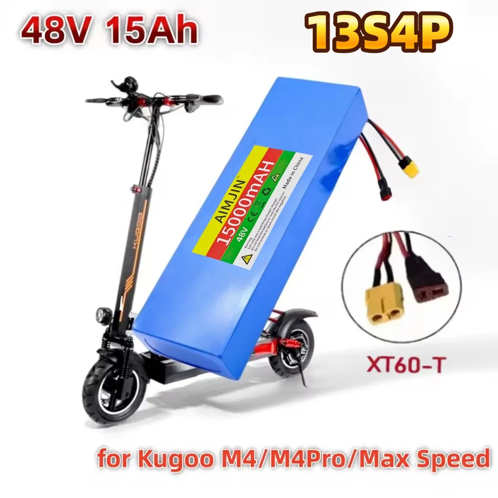 48V 15000mAh Li-ion battery for Kugoo M4/MaxSpeed high capacity 13S4P built-in BMS rechargeable battery pack +charger