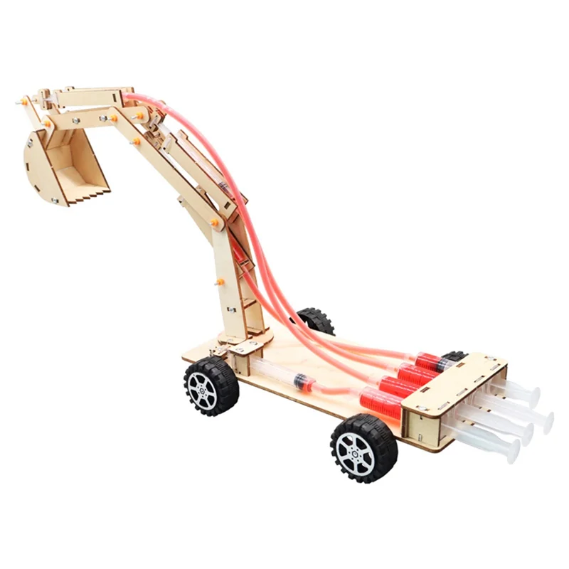 Hydraulic Excavator DIY Student Science and Technology Wooden Science and Education Toys Model Science Experiment ToysA87I