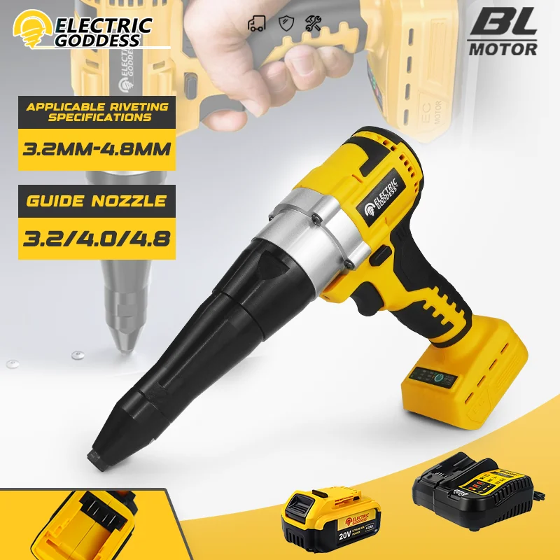 

3.2-4.8mm Brushless Nail Gun Cordless Impact Nail Gun Staple gun With Battery Set Electric Service For Dewalt 20V Battery Pin