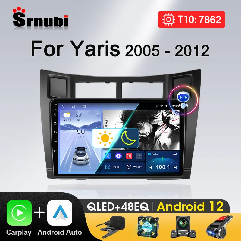 

Srnubi автомобильный радиоприемник для Toyota Yaris 2005 2006 2007 2008 2009 2010 2011 Android Carplay мультимедийный плеер навигация GPS DVD