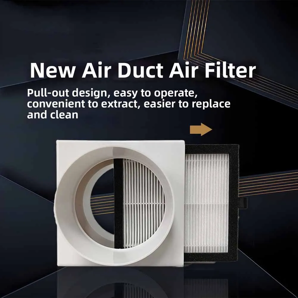 High Efficiency PM2.5 Air Filter Screen For Fresh Air Duct System Aluminum Alloy HEPA Activated Carbon Easy Clean Replacement Pa