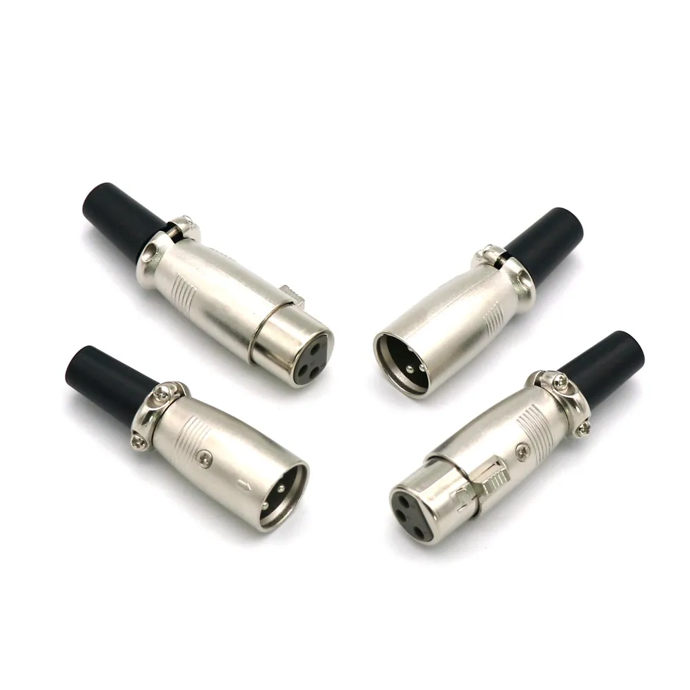 90 Degree Angle 3Pin XLR Male and Female Microphone Audio Cable Connector Metal Cannon Cable Plug Terminals 3Core XLR Mixer Plug
