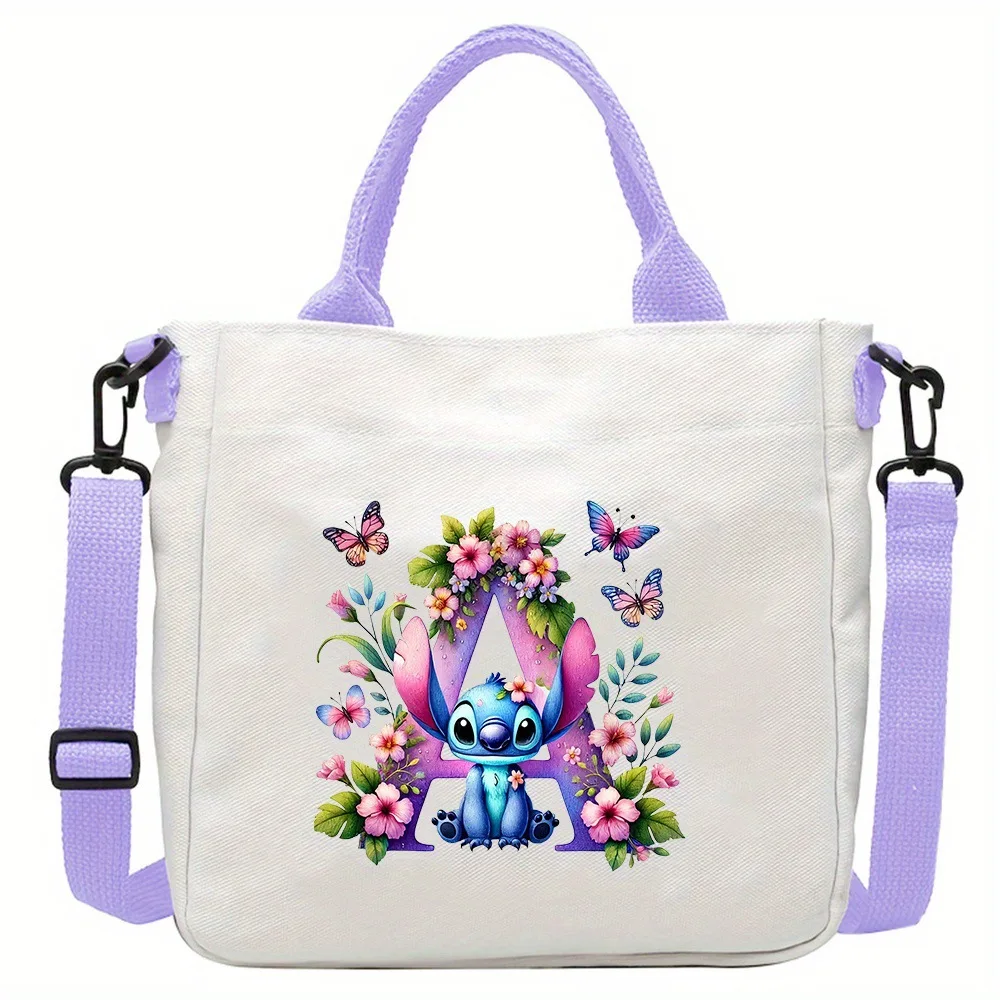 

Disney Stitch Shoulder Bag Girls Boys Anime Letter A-Z Messenger Pouch Women Outdoor Sport Travel Wallet Fashion Handbag Gift