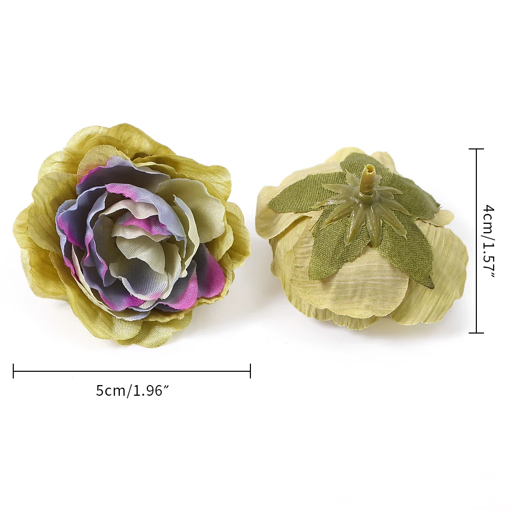 10/20Pcs 4CM Peony Artificial Flowers Head High Quality Silk Rose For Wedding Party Home Decoration DIY Wreath Gift Fake Flower